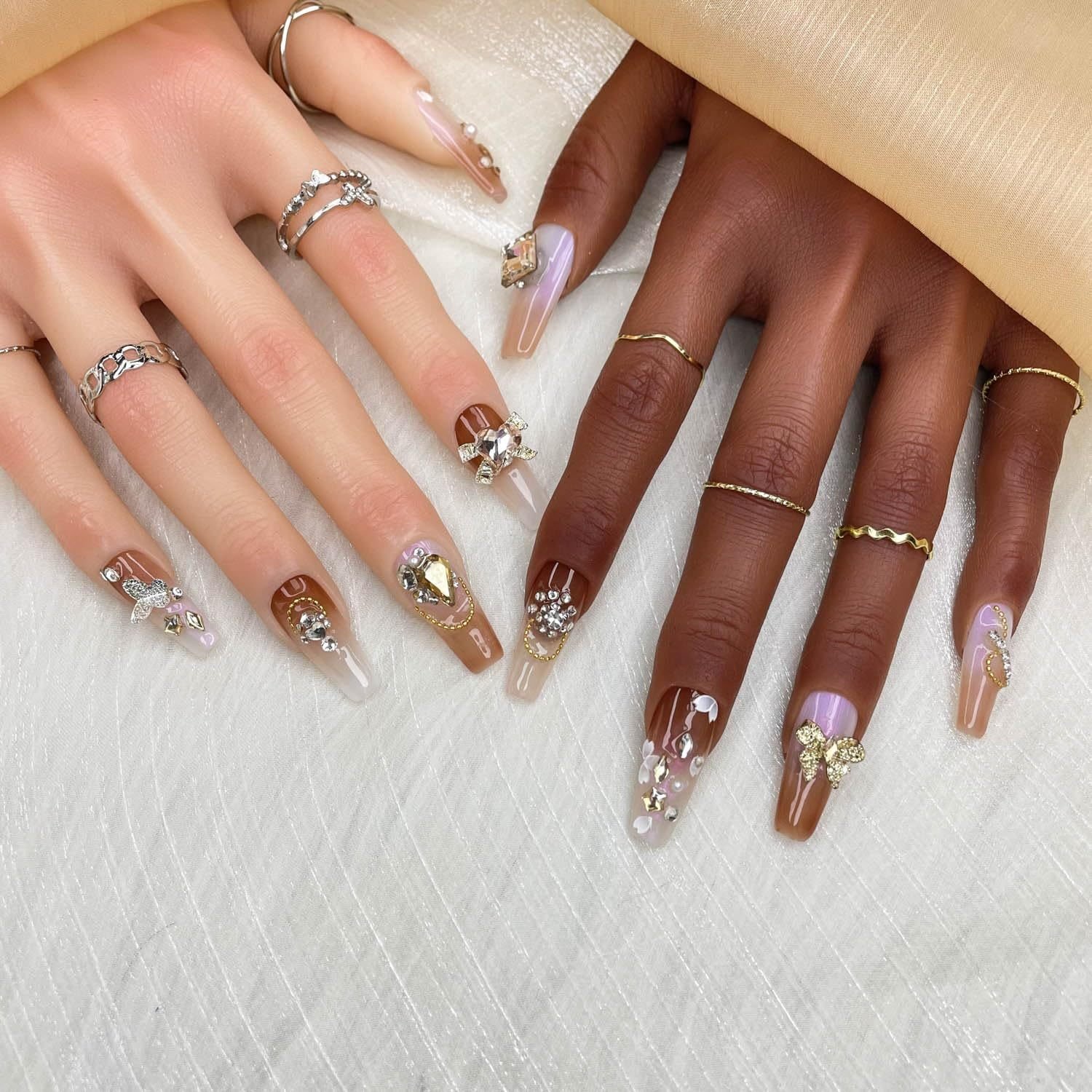 00111409-360d-4861-8d83-9033de202bb0.jpg GGDDSHA Handmade Press On Nails, Luxury & Custom FakeNails 3D Handmade Reusable UV Finished False Nails, HandPainted Nail,Ivory Filigree - Image 5