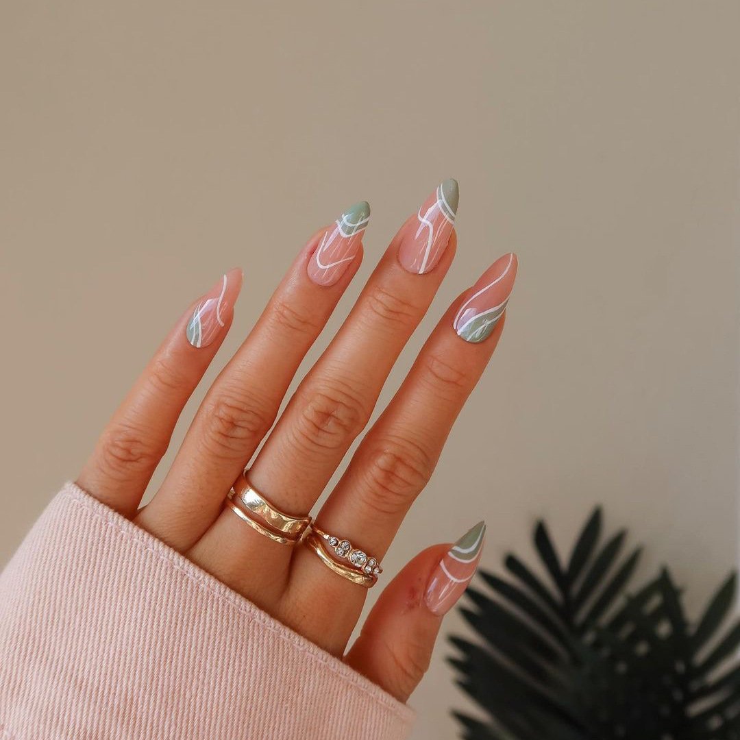 119565bf-20d4-4e8c-af83-62715e267037.jpg Mid-Length Press On False Nails Gradient Easy Wear Franch Reusable Natural - Image 7