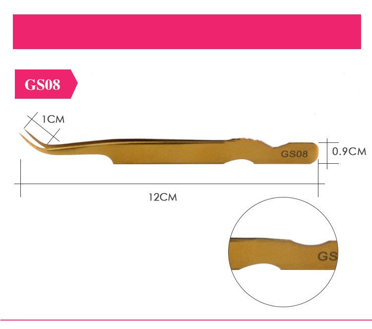 1341706524502.jpg Gold Plated Eyelash Extension Tweezers Eyelash Tool - Image 2