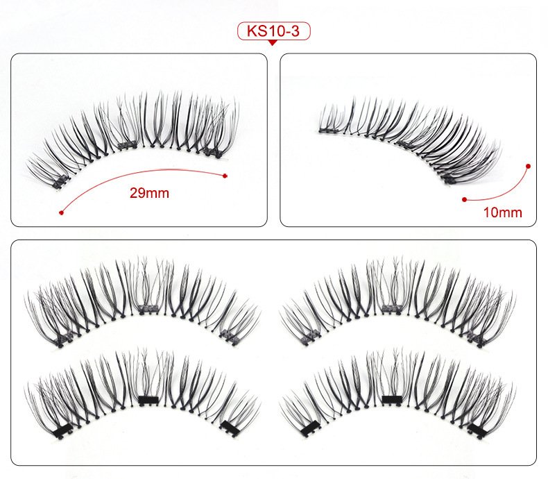 1617180050988.jpg Three Magnetic Glue-Free Magnetic Eyelashes Small Round Box Magnet False Eyelashes - Image 1
