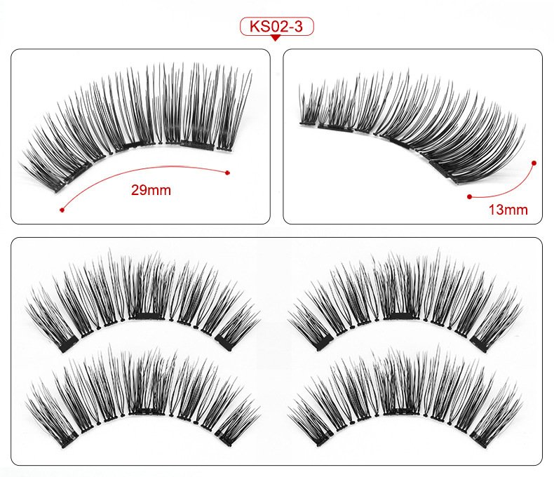 1617180051002.jpg Three Magnetic Glue-Free Magnetic Eyelashes Small Round Box Magnet False Eyelashes - Image 2