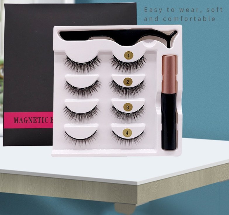 1620788514941.jpg 3D Natural Simulation Magnet Eyelashes Spot Four Pairs Of Magnetic Eyeliner Set - Image 1