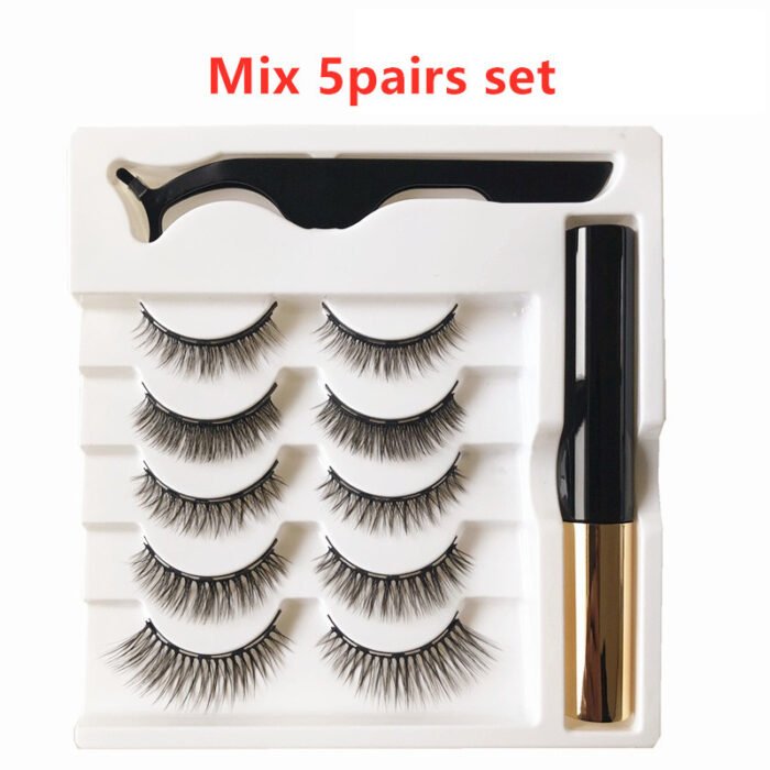 Five Pairs Of Magnetic Eyeliner Eyelashes Set - Image 7