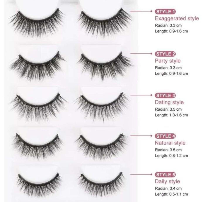 Liquid Eyeliner Magnetic False Eyelashes Set  Five Pairs Of Glue-free Magnetic Eyelashes - Image 2