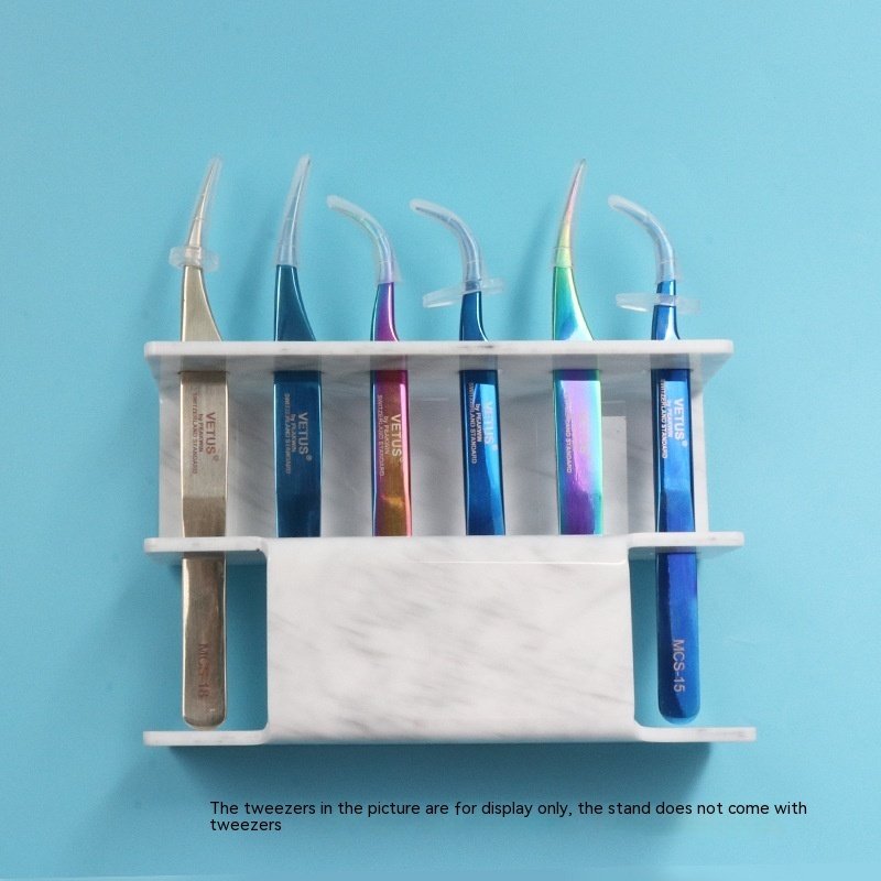 177f3b31-8ddc-4a10-8e9e-0bb76c83340c.jpg 6-hole Eyelash Tweezers Display Stand Acrylic Eyelash Tweezers Rack Organizing Rack Grafting Eyelash Tweezers Storage Rack - Image 6