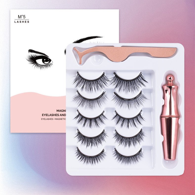 17be2353-9410-4606-bb93-aac36afb6e77.jpg Magnetic False Eyelashes 5 Pairs Of Eyeliner - Image 1