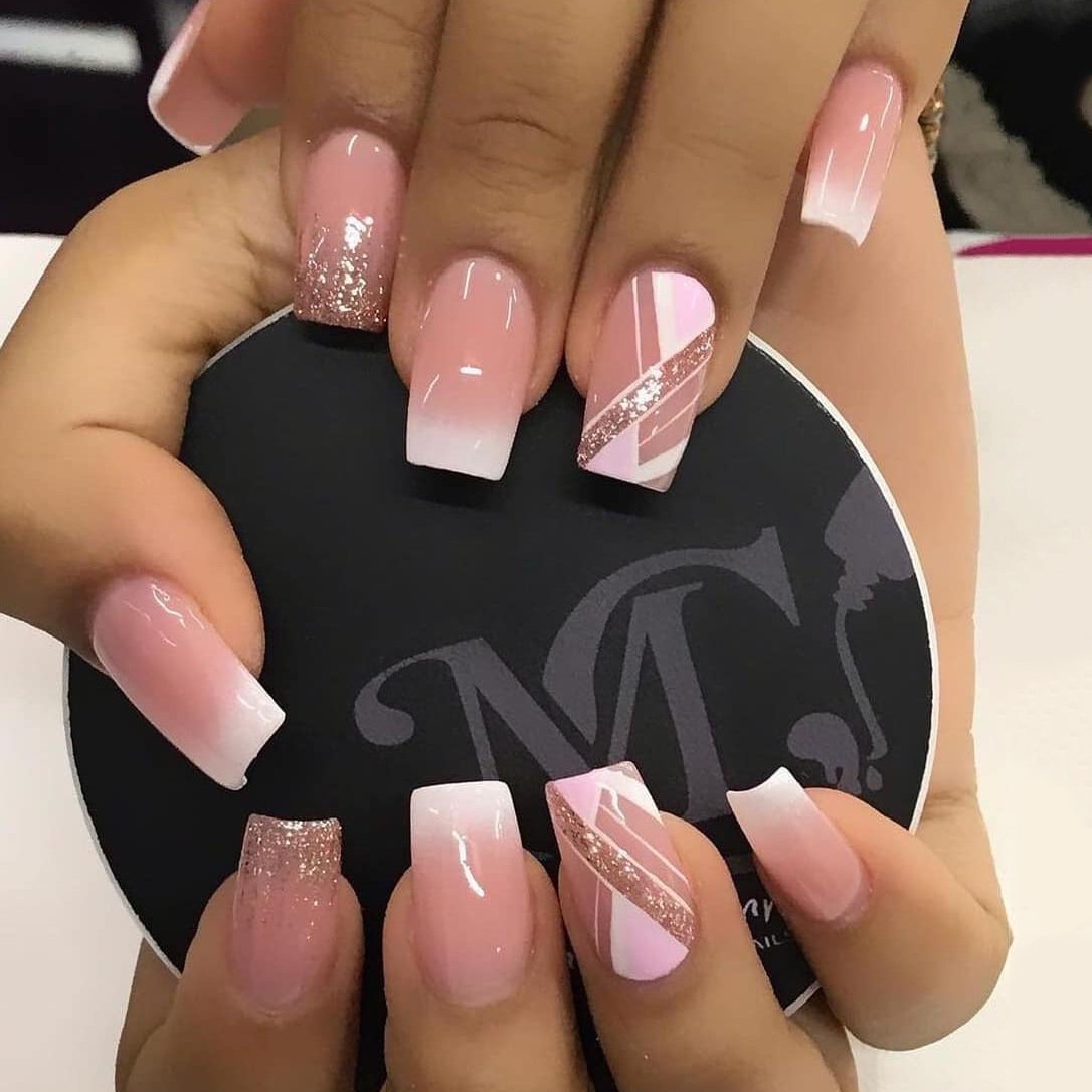 26134487-a952-4352-843a-397a0f642c03.jpg Mid-Length Press On False Nails Gradient Easy Wear Franch Reusable Natural - Image 1