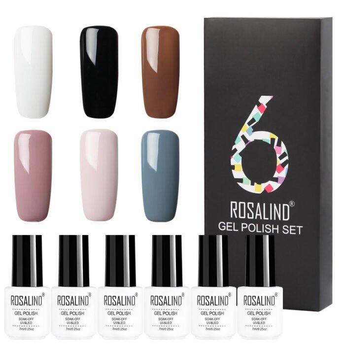 6 Colors Set Solid Color Gel Polish Set Nail Polish Gift Box Manicure - Image 2