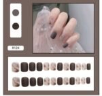 Fake Nails Press On Short Reusable With Designs