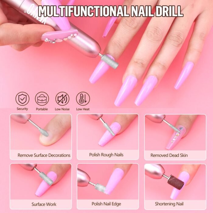 Acrylic Nail Kit Dip Powder Nail Kit Starter With Drill And UV Light, 20 Colors Fast Dry Powder Nail Dipping Kit, With Base & Top Coat Activator Dip Nail Kit For French Nail Art Manicure DIY - Image 8