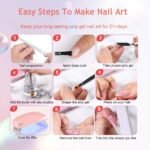 6 PCS Poly Gel Nail Kit With UV Lamp, Nail Brush And Nail Forms Top Base Coat Builder Nails Art Tools - Image 8