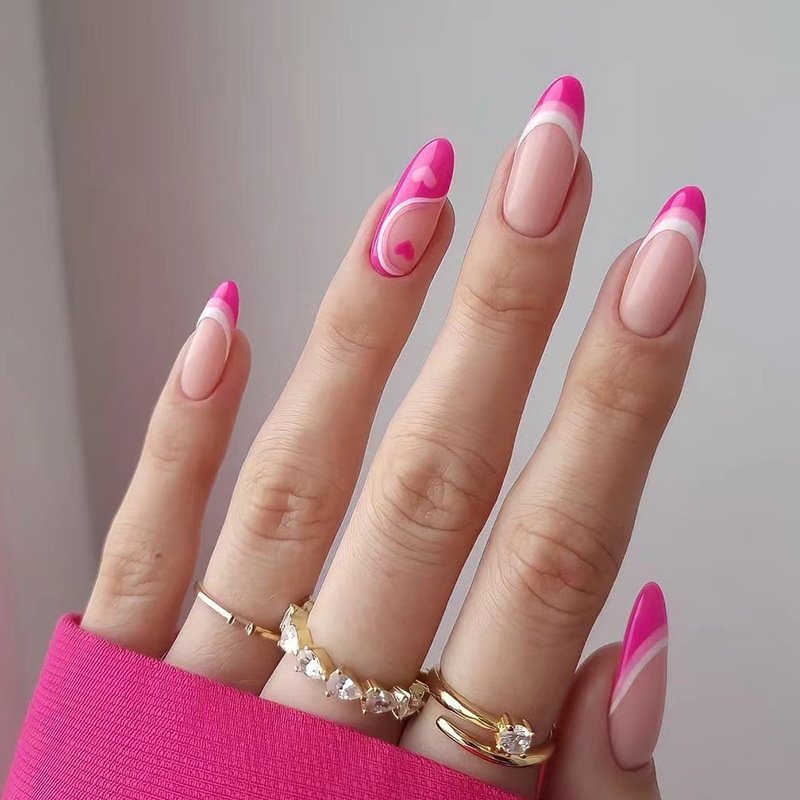 39999836-ea31-409e-8874-ded11707e1bc.jpg Mid-Length Press On False Nails Gradient Easy Wear Franch Reusable Natural - Image 8