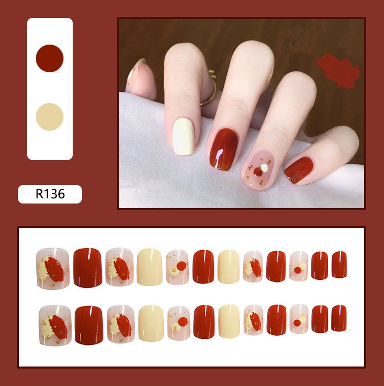 3a3698db-4c74-44e3-ace8-652e7c7f63ff.jpg Fake Nails Press On Short Reusable With Designs - Image 3