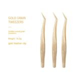 Stainless Steel Eyelash Flowering Tweezers Golden Grafting Eyelash Tweezers - Image 5