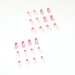 Mid-Length Press On False Nails Gradient Easy Wear Franch Reusable Natural - Image 2