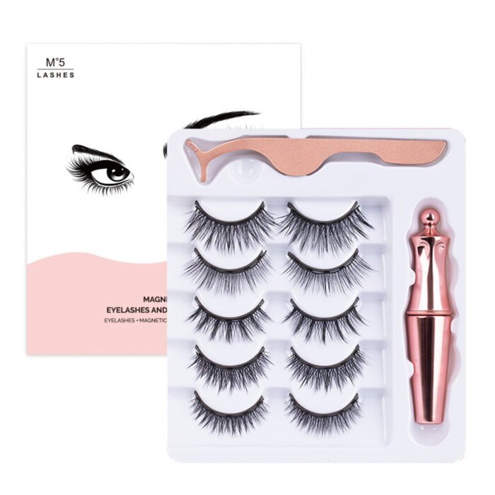 Magnetic False Eyelashes 5 Pairs Of Eyeliner - Image 2