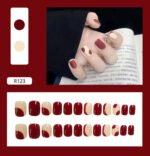 Fake Nails Press On Short Reusable With Designs - Image 2