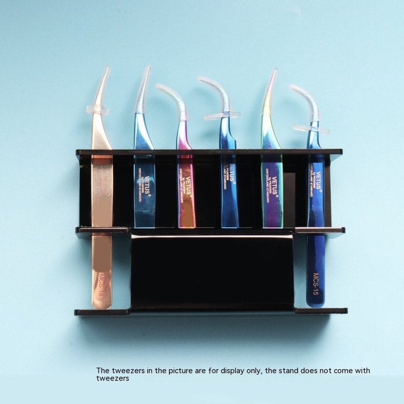 6a6c40e5-31e5-4689-a268-6d6be8511c2b.jpg 6-hole Eyelash Tweezers Display Stand Acrylic Eyelash Tweezers Rack Organizing Rack Grafting Eyelash Tweezers Storage Rack - Image 4