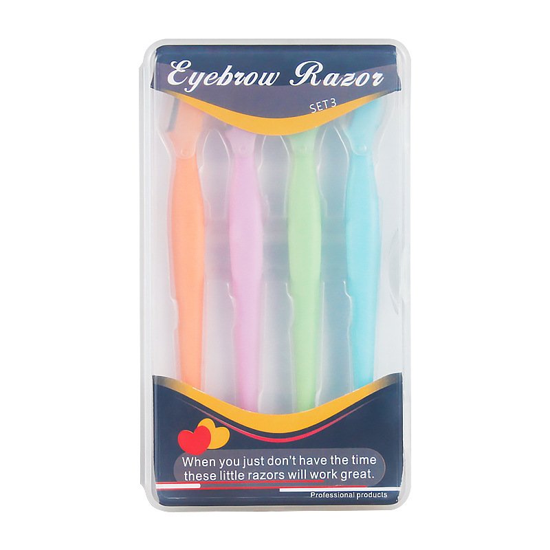 7228748c-cb85-44b2-ab24-45afbf032da5.jpg 4 Pcs Straight Handle Round Head Eyebrow Trimmer Beauty Tools Beginner Anti-scratch Eyebrow Trimmer Eyebrow Razor Portable Face Razor Eye Brow Epilation Hair Removal Cutters Safety Razor Woman Makeup - Image 4