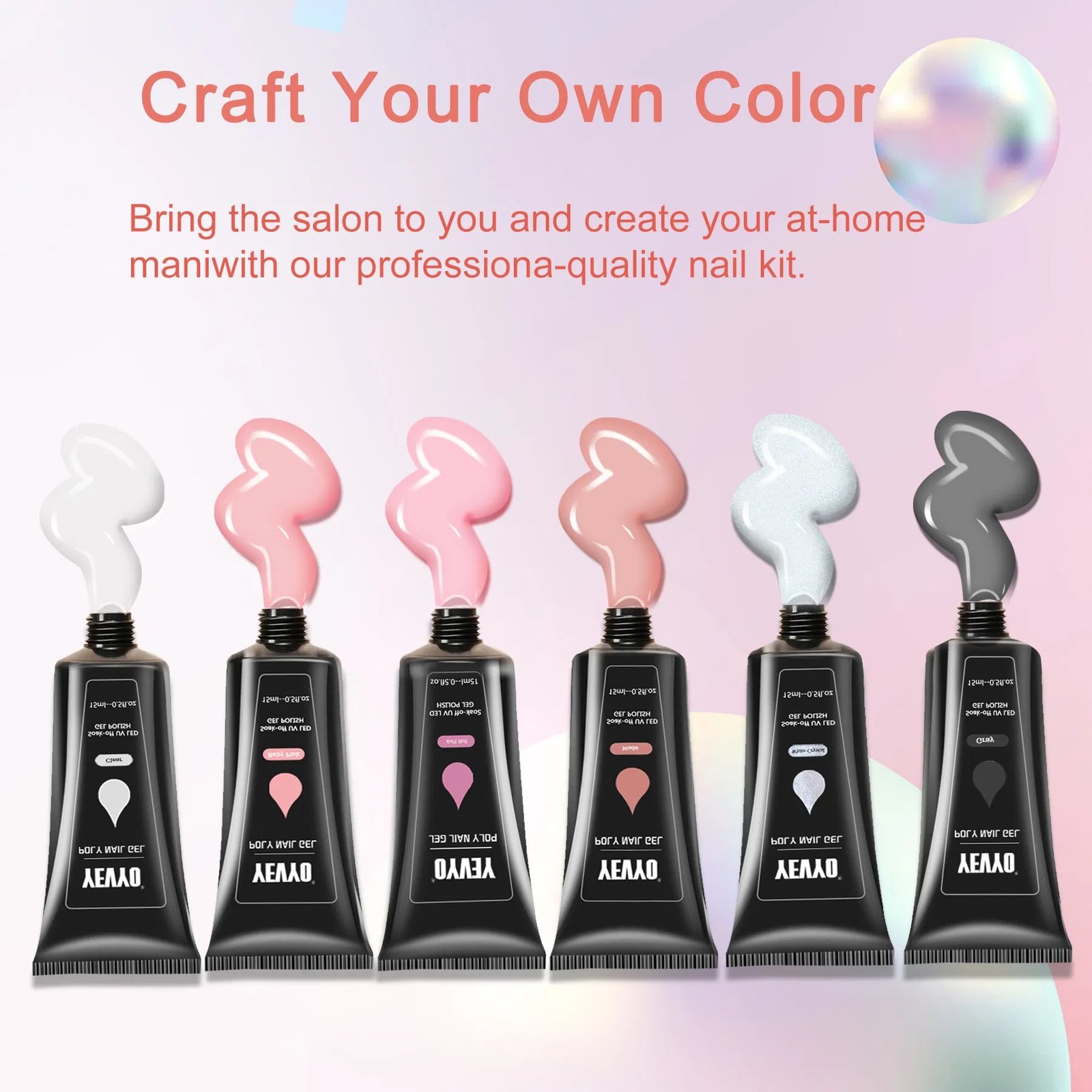 85c9c61a-b48a-4aae-8823-6cb3ab5880ec.jpg 6 PCS Poly Gel Nail Kit With UV Lamp, Nail Brush And Nail Forms Top Base Coat Builder Nails Art Tools - Image 2
