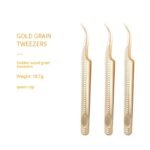 Stainless Steel Eyelash Flowering Tweezers Golden Grafting Eyelash Tweezers - Image 6