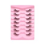 Natural Lashes Wispy Lashes Natural Look False Eyelashes Natural Flared Eyelashes False Eye Lashes Soft Fluffy Lashes 7 Pairs 6mm Gradual 13mm Cat's Eye Transparent Stem Eye Tail Elongated Half Eye Na - Image 5