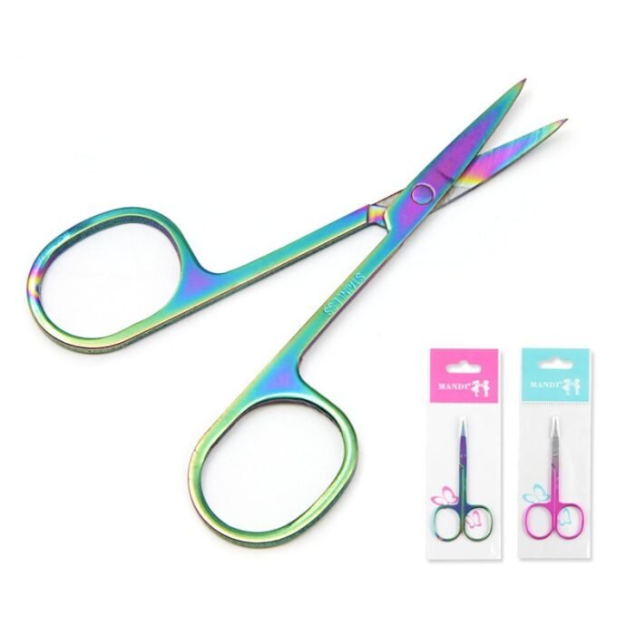 Stainless Steel Color Titanium Eyebrow Trimmer Makeup Beauty Small Scissors - Image 2