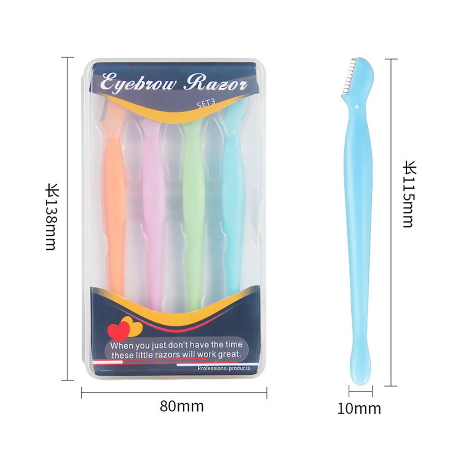 b8191533-0814-48e5-9f2f-5791aca4955b.jpg 4 Pcs Straight Handle Round Head Eyebrow Trimmer Beauty Tools Beginner Anti-scratch Eyebrow Trimmer Eyebrow Razor Portable Face Razor Eye Brow Epilation Hair Removal Cutters Safety Razor Woman Makeup - Image 2