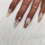 GGDDSHA Handmade Press On Nails, Luxury & Custom FakeNails 3D Handmade Reusable UV Finished False Nails, HandPainted Nail,Ivory Filigree - Image 2