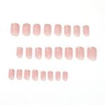 Mid-Length Press On False Nails Gradient Easy Wear Franch Reusable Natural - Image 3