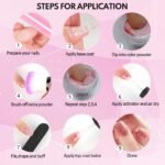 Acrylic Nail Kit Dip Powder Nail Kit Starter With Drill And UV Light, 20 Colors Fast Dry Powder Nail Dipping Kit, With Base & Top Coat Activator Dip Nail Kit For French Nail Art Manicure DIY - Image 7
