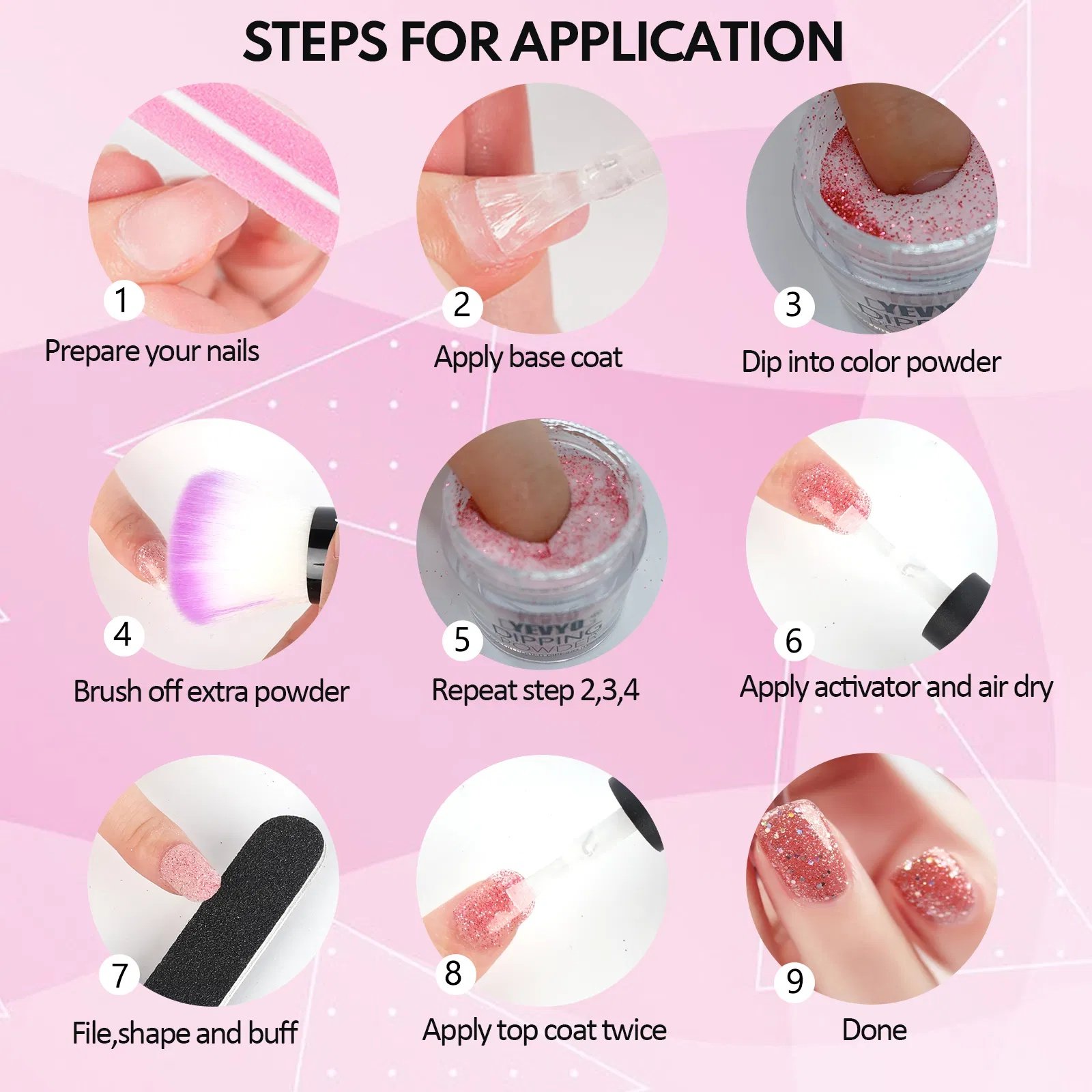 cf355906-ada4-4e9c-a48e-b75053aa2196.jpg Acrylic Nail Kit Dip Powder Nail Kit Starter With Drill And UV Light, 20 Colors Fast Dry Powder Nail Dipping Kit, With Base & Top Coat Activator Dip Nail Kit For French Nail Art Manicure DIY - Image 7
