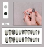 Fake Nails Press On Short Reusable With Designs - Image 4