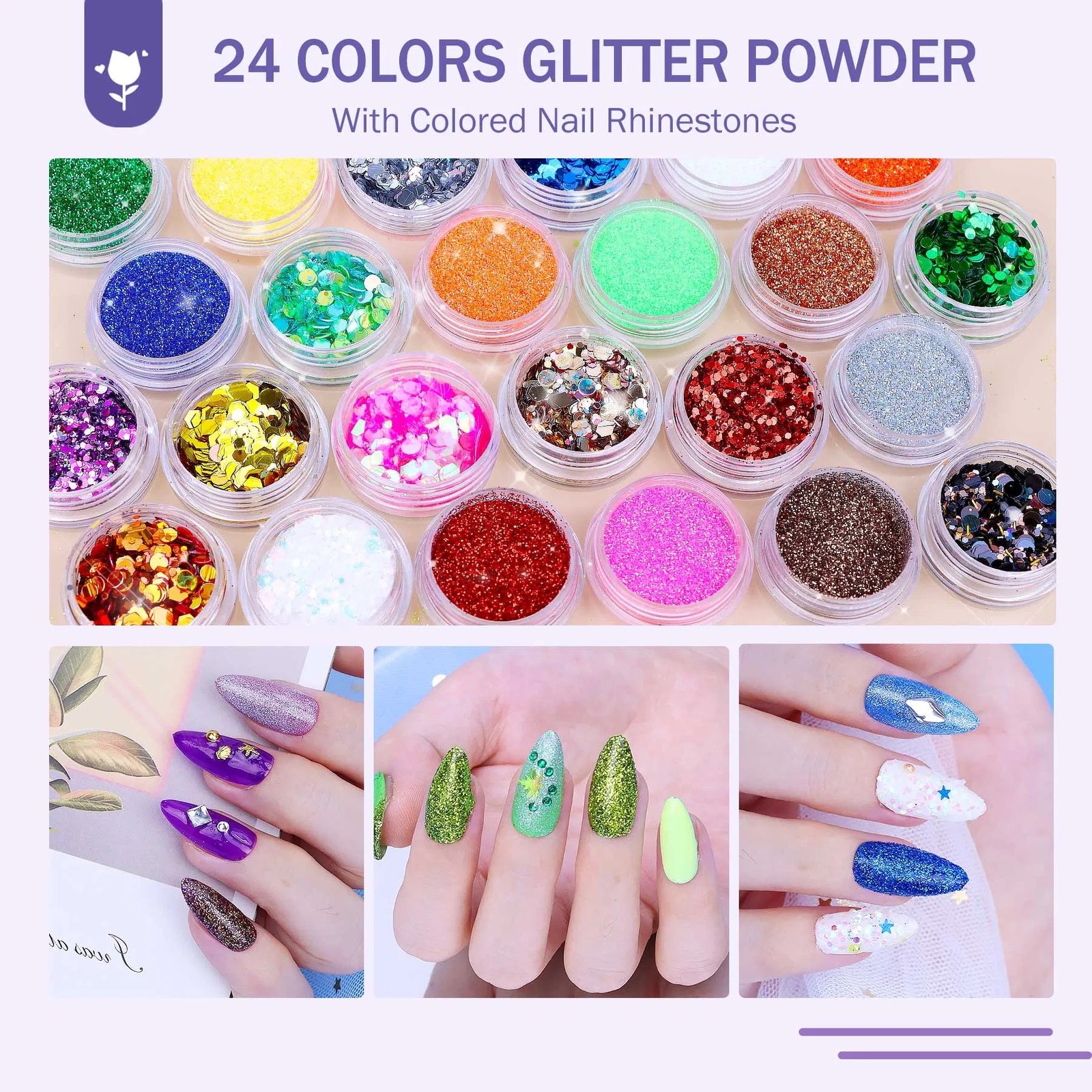 d6de14eb-efe8-4e2e-84b2-9ed829df586c.jpg Acrylic Nail Kit With Everything For Beginners, Professional Nail Starter Kit , 24 Color Glitter Acrylic Powder And Liquid Monomer Set, Nail Glitter And DIY Nail Art Tools - Image 4