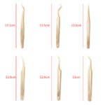 Stainless Steel Eyelash Flowering Tweezers Golden Grafting Eyelash Tweezers - Image 2