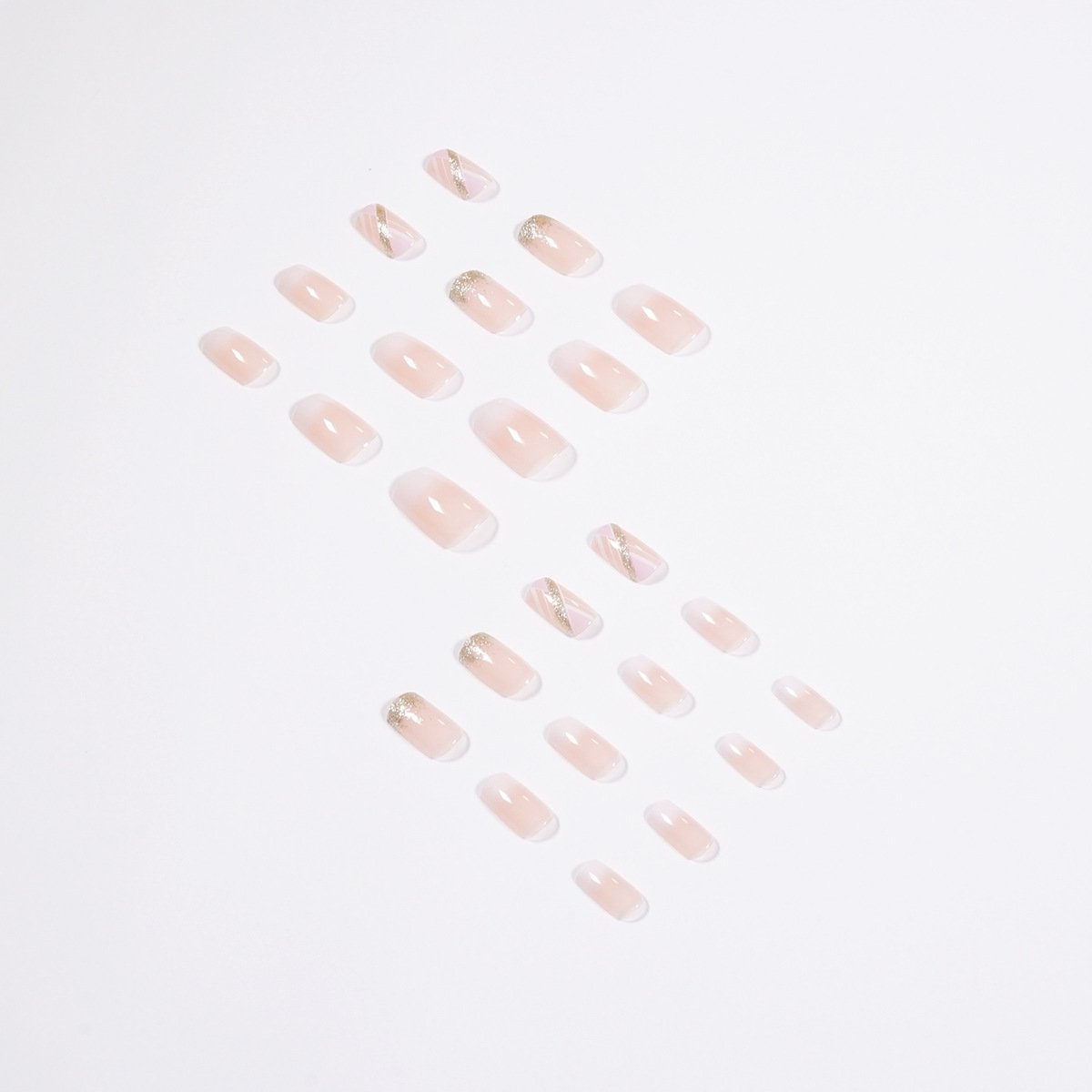 fcfd1aa8-f4d6-4ad8-97c2-3bd107eea12d.jpg Mid-Length Press On False Nails Gradient Easy Wear Franch Reusable Natural - Image 6